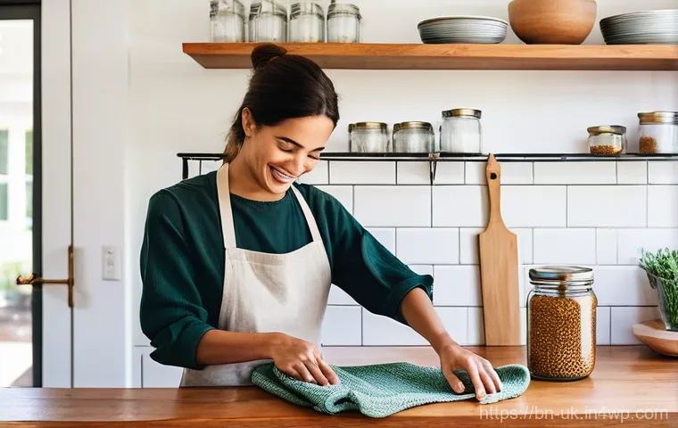 일회용품 대체 사용을 늘리기 위한 전략 - **Prompt:** A cozy and well-lit kitchen, showcasing a seamless transition to sustainable living. Cle...